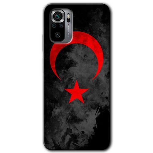 Redmi Note 10s Kılıf HD Desen Baskılı Arka Kapak - Black Ayyıldız