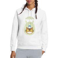 Komşum My Neighbor Totoro Baskılı Beyaz Kadın Kapşonlu Sweatshirt