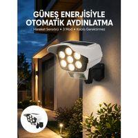 Uzaktan Kumandalı Güneş Enerjili Led Güvenlik Lambası Kamera Tipi Hareket Sensörlü Yeni Nesil