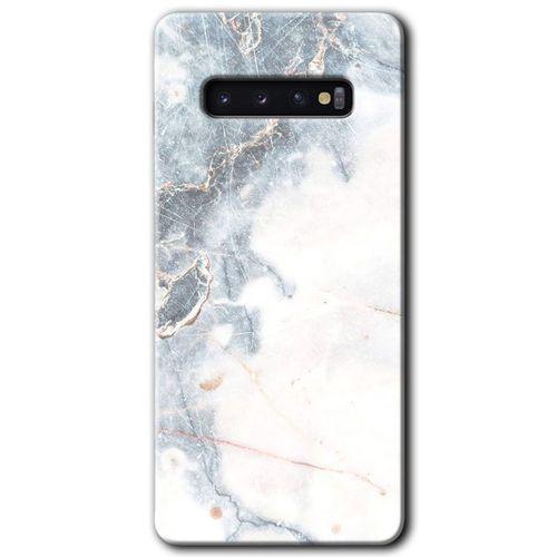 Galaxy S10 Kılıf HD Desen Baskılı Arka Kapak - White Marble + Kırılmaz Cam