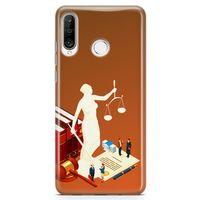 Huawei Nova 4e Kılıf Hakim Savcı Avukat Arka Kapak Koruma Desenli Full Koruyucu