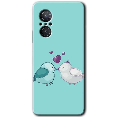 MRCİLETİSİM Huawei Nova 9 SE Kılıf HD Desen Baskılı Arka Kapak+Temperli Cam - Mutlu Kuşlar