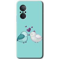 MRCİLETİSİM Huawei Nova 9 SE Kılıf HD Desen Baskılı Arka Kapak+Temperli Cam - Mutlu Kuşlar