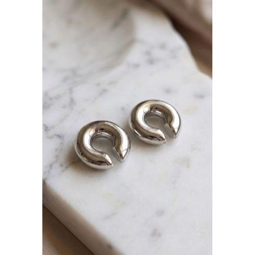 316L Çelik Gümüş Renk Çiftli Earcuff Küpe