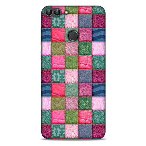 Huawei Psmart Kılıf Patchwork (35) Fit Design Kılıf Toz Pembe Lacivert