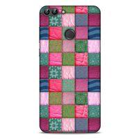 Huawei Psmart Kılıf Patchwork (35) Fit Design Kılıf Toz Pembe Lacivert