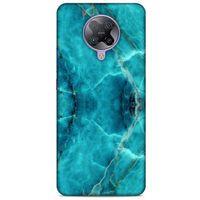 Mermer Desenli (13) Tema Silikon Kap Turkuaz Xiaomi Poco F2 Pro Kılıf