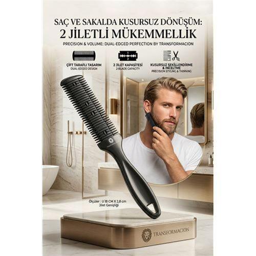 2 Jiletli Kırık Saç Sakal Düzletme İnceltme Tarağı 716861