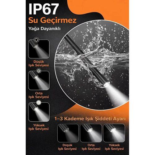 Monitörlü Tek Kameralı 10 Mt Sert Kablo Yılan Endoskop Kamera 5,5 Mm 4.3 Inc Ekran Ip67 Su Geçirmez Led Işıklı