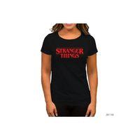 Stranger Things Logo Siyah Kadın Tişört