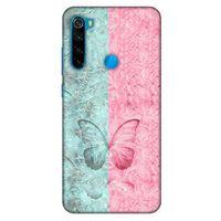 Xiaomi Redmi Note 8 Kılıf Kelebek Etkisi (30) Silicone Case Turkuaz Pembe
