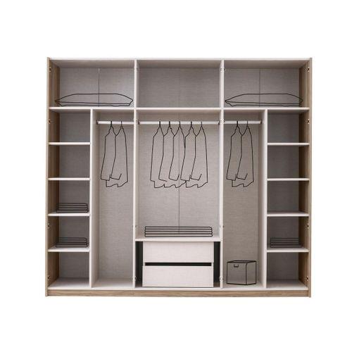 Ay Işığı 6 Kapaklı Aynalı Elbise Dolabı Gardrop 237x60x214