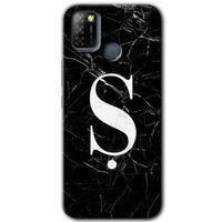 İnfinix Smart 5 Kılıf HD Desen Baskılı Arka Kapak - Siyah Mermer Desenli Ş Harfi