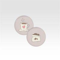 Kahve Temalı İğneli Rozet 2'li Set (44 mm) 1