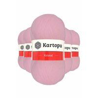 5 Adet Kristal Çift Katlı El Örgü Lif İpi Bebe Pembe K788