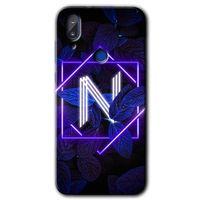 Potkal Hediye Fabrikası Vestel E5 Kılıf HD Desen Baskılı Arka Kapak - Dark Neon Yaprak N Harfi