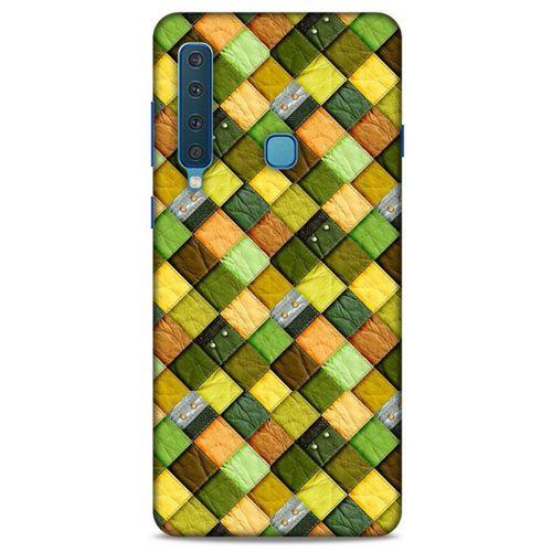 Samsung Galaxy A9 2018 Kılıf Patchwork (49) Ultra Silikon Kılıf Sarı Yeşil