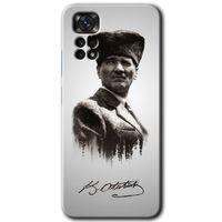 Redmi Note 11 Pro 5G Kılıf HD Desen Baskılı Arka Kapak - Mustafa Kemal Atatürk + Kırılmaz Cam