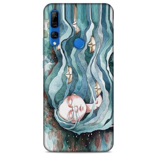 Huawei Y9 Prime 2019 Kılıf Depresyon (45) Liquid Air Kılıf Bordo Gri