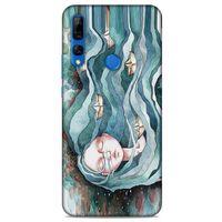 Huawei Y9 Prime 2019 Kılıf Depresyon (45) Liquid Air Kılıf Bordo Gri