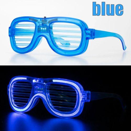 Mavi Led Işıklı Parti Gözlüğü - Neon Glow Şerit Gözlük 3 Modlu