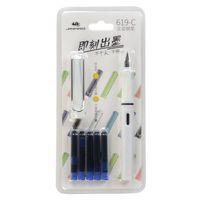 JINHAO MAVİ MÜREKKEP KARTUŞLU DOLMA KALEM + 5 ADET YEDEK KARTUŞ (BEYAZ) )