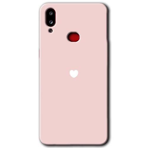 MRCİLETİSİM Samsung Galaxy A10s Kılıf Baskılı Kapak - Sade Kalp +Tam Ekran Koruyucu