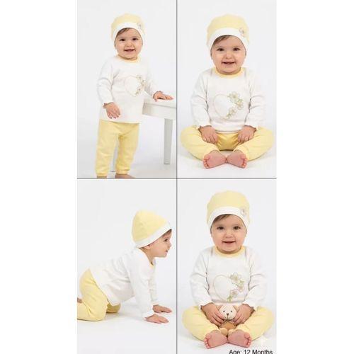 3/12 Ay Şapkalı Pamuk Bebek Takımı