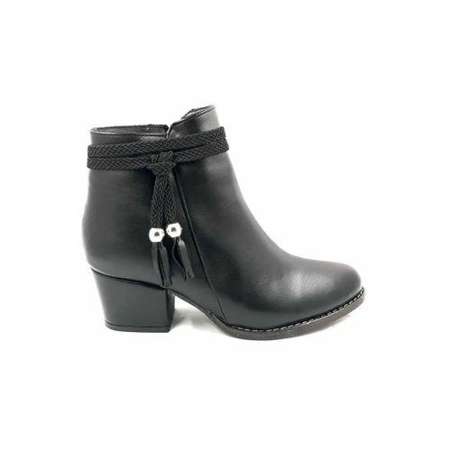 PUNTO 425055 Siyah 5 Cm Fermuarlı Kadın Bot