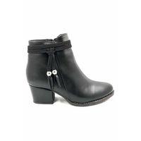 PUNTO 425055 Siyah 5 Cm Fermuarlı Kadın Bot