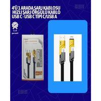 Usb-c Ve Lightning Uyumlu 4'ü 1 Arada Kablo – 65w Hızlı Şarj, Örgülü Dayanıklı Yapı