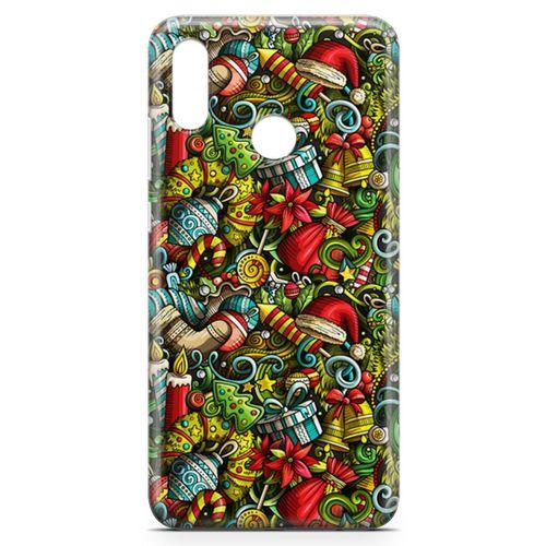Huawei Y7 2019 Kılıf Mery Christmas Doodle Arka Kapak Koruma Desenli Full Koruyucu