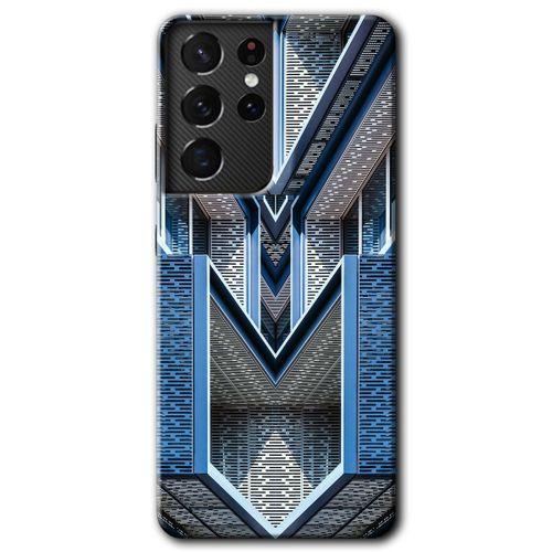 MRCİLETİSİM Samsung Galaxy S21 Ultra Kılıf HD Desen Baskılı Arka Kapak + Temperli Cam - Retro Building