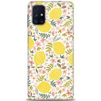 Samsung Galaxy M51 Kılıf HD Baskılı Kılıf - Limon ve Çiçekler + Tam Ekran Koruyucu