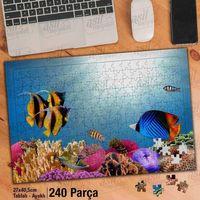 Asil Hobi Deniz- Okyanus -renkli Balıklar -tabiat Yapboz - Ayak Destekli Çerçeveli 240 Parça Puzzle
