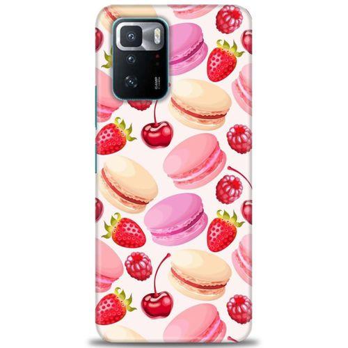 Xiaomi Poco X3 GT Kılıf HD Baskılı Kılıf - Makaron ve Çilekler + Tam Ekran Koruyucu