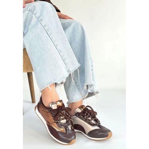 Reat Kahverengi Cilt Bağcıklı  Paraşüt Detaylı Spor Ayakkabı