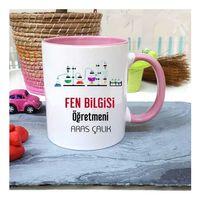 Fen Bilgisi Öğretmenine Özel Öğretmenler Günü Hediyesi Kişiye Özel Kupa Bardak