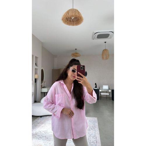 Kadın Tek Cepli Over Size Ketem Gömlek