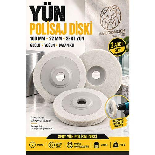3 LÜ Sert 100mm Yün Polisaj Flap Keçe Matkap Spiral Uyumlu Metal Cam Mermer Parlatma Çarkı 22mm Avuç İçi Taşlama Diski 723694
