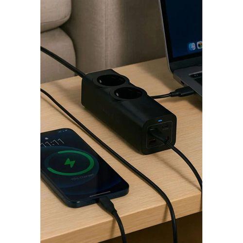 67w Hızlı Şarjlı Akıllı Çoklu Priz – 2000w Güç, 2 Usb-c + 2 Usb-a Çıkışlı, Telefon & Laptop Uyumlu