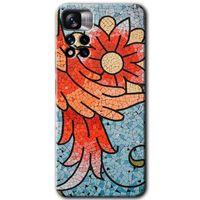 MRCİLETİSİM Xiaomi Redmi Note 11 Pro Plus 5G Kılıf HD Desen Baskılı Arka Kapak+Temperli Cam - Mozaik Çiçek