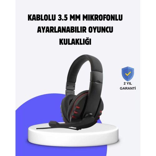 Kırmızı  Kulaklığı Mikrofonlu Ayarlanabilir Konforlu Tasarımlı