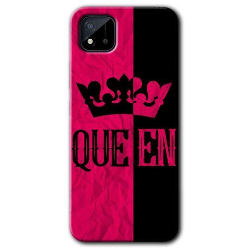 Realme C11 HD Baskılı Kılıf + 9D Tam Ekran Koruyucu - Queen