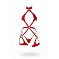 Kırmızı Harness Takım Deri Metal Halka Detaylı - Brf1331