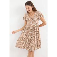 2352 V Yaka Kısa Elbise - A.Taba