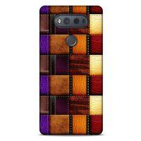 LG K61 Kılıf Patchwork (44) Tough Armor Kılıf Mor Kahve