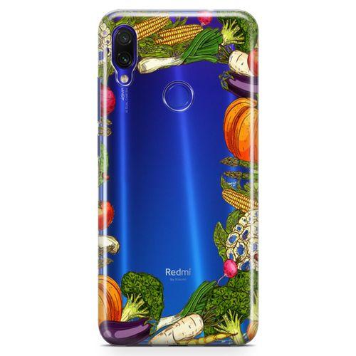 Xiaomi Redmi Note 7 Pro Kılıf Vegan Yiyecekler Arka Kapak Koruma Desenli Full Koruyucu
