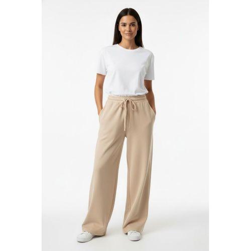 Kadın İki İplik Rahat Kalıp Yüksek Bel Geniş Paça Pantolon SPR26EAK988