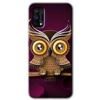 Realme 7 Pro Kılıf Baskılı Kapak - Owl Bird Branch + 5D Tam Kaplayan Cam